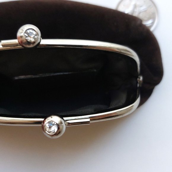 Brown Suede Genuine Leather Coin Purse - Change Wallet - Kisslock style - Picture 4 of 5